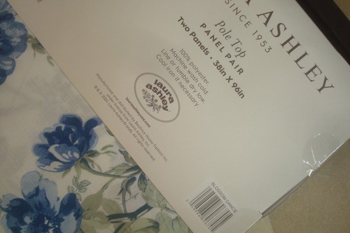 NUEVO CON ETIQUETAS 2 piezas Laura Ashley Cortinas Ventana Flor Danza Floral Azul 38" x 96" lg - Imagen 5 de 6