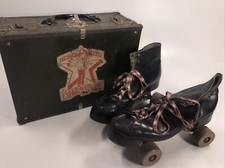 Vtg "OFFICIAL" ROLLER DERBY Black ROLLER SKATES Mens 10