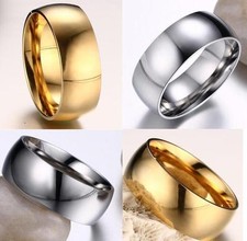 50x 8MM Stainless Steel Wedding Engagement Ring Lovers Couples Rings