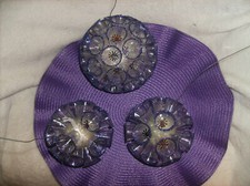 NEW SET OF 3 PURPLE GLITTER KISSING BALLS ORNAMENTS 6" 5" & 4" MADE IN USA NEW