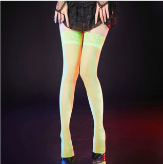 GREEN Lace Topped Thigh High Sheer Stockings Ladies Sexy Women Hold Ups N1