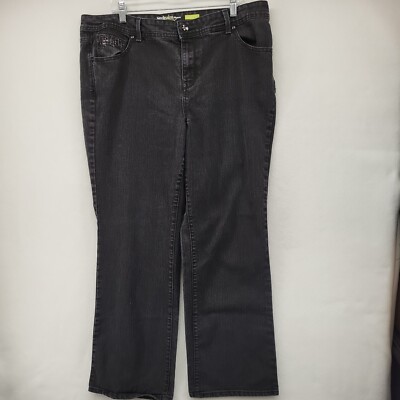 STYLE & CO. WOMEN'S JEANS BLACK SIZE 18W BOOTCUT DENIM STRETCH WESTERN PANTS 