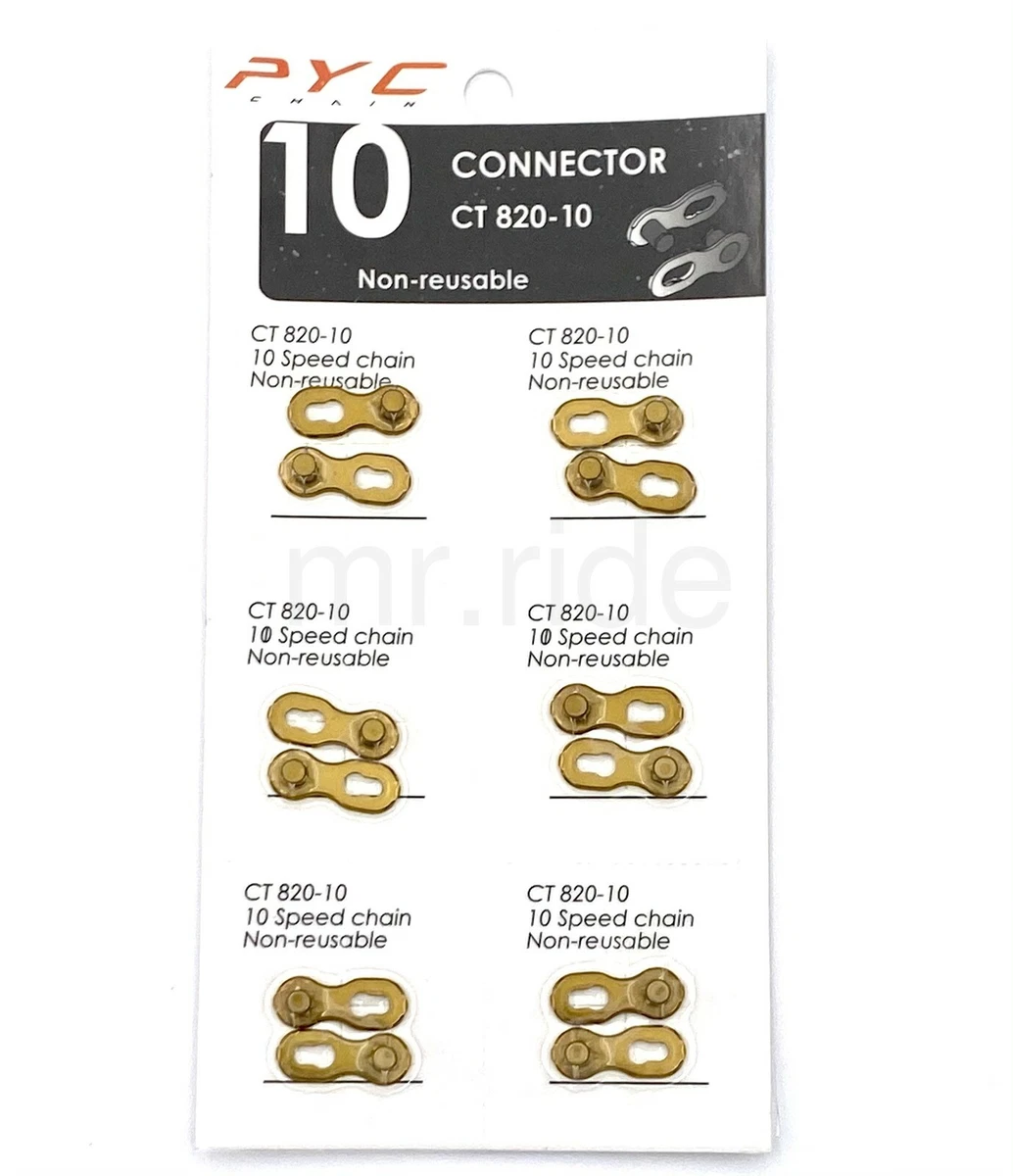 PYC Quick Link Quick Connector for 10 Speed Shimano KMC Chain Gold x 6 pair