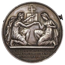 Francia - Medalla de boda / Broche - Grabador Petit F. Sello de abeja de plata