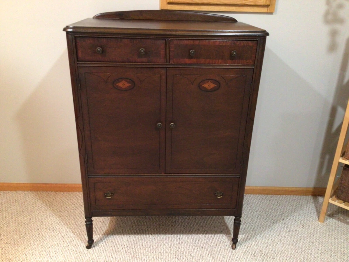 Tall chest of online drawers dark wood