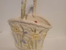 Vintage American Lenox Spring Basket with Lady Bug