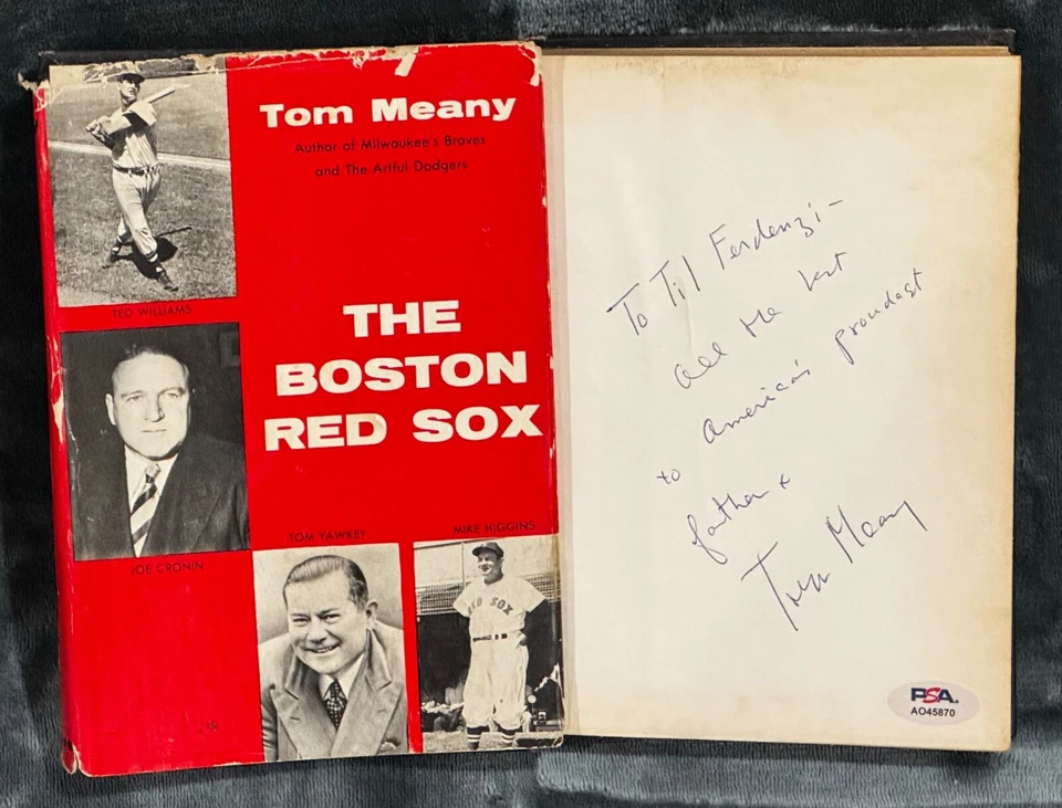 Tom Meany "The Boston Red Sox HOF" Signed Autographed Book HC/DJ PSA Rare Auto - Image 2 of 4