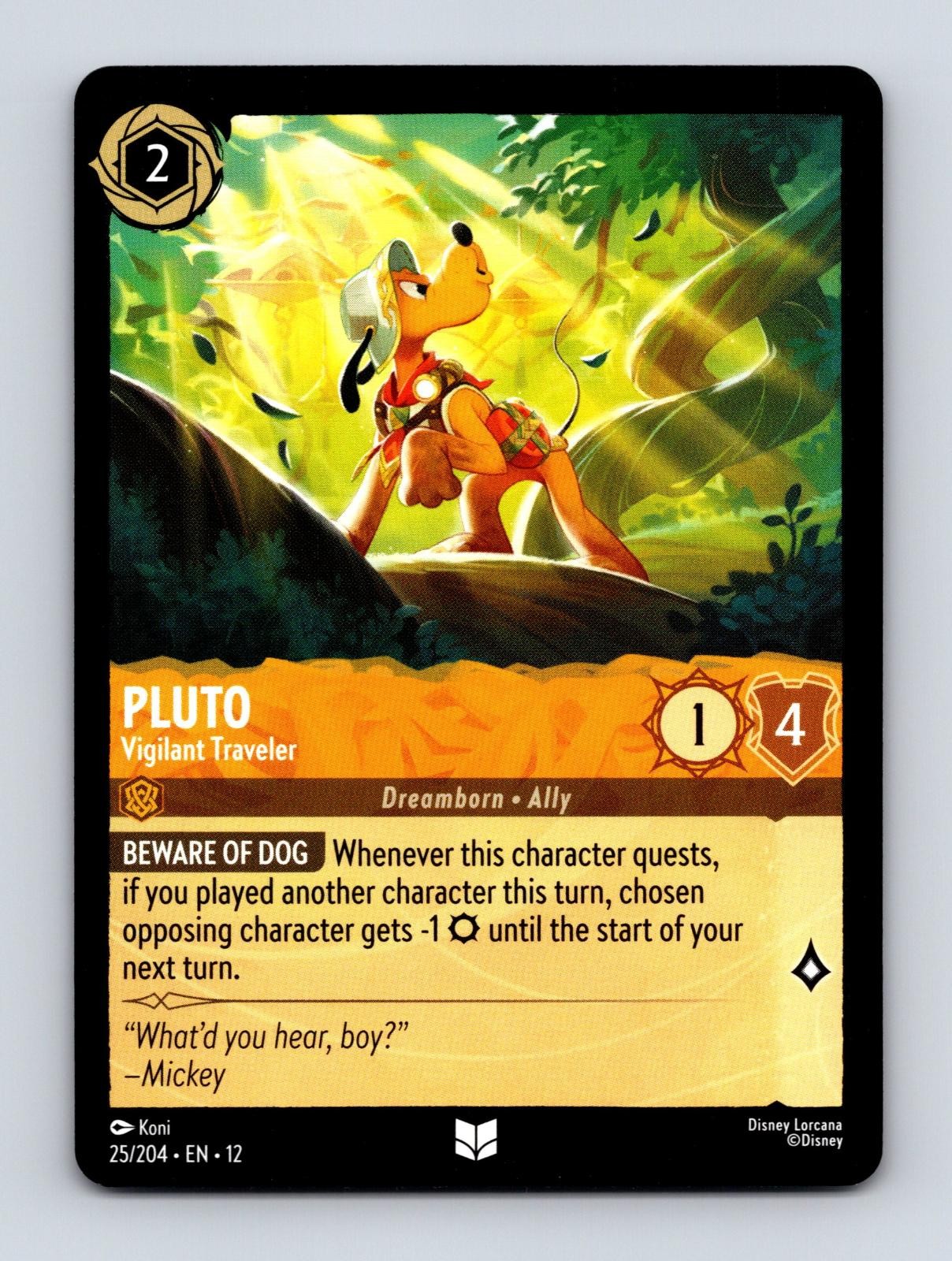 PLUTO - VIGILANT TRAVELER 25/204 UNCOMMON WILDS UNKNOWN LORCANA NM