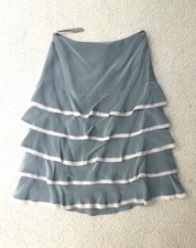 Vintage 1990's Sanimi London Pale Blue Silk Skirt with Ribbon Swags NWT