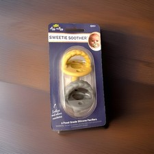 Itzy Ritzy Sweetie Soother Pacifiers 0m 2 Pacifiers Grey Yellow