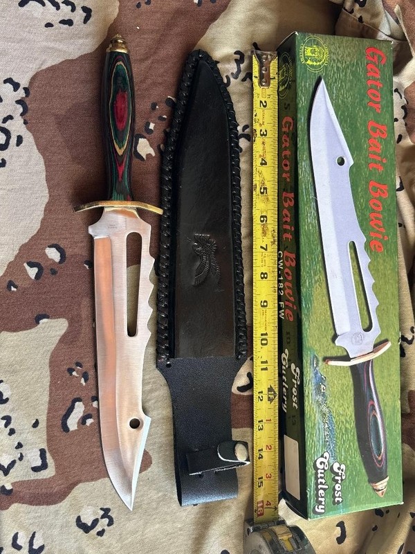 GATOR KNIFE Frost Cutlery GATOR BAIT BOWIE 15 1/2 INCH OVERALL L@@K