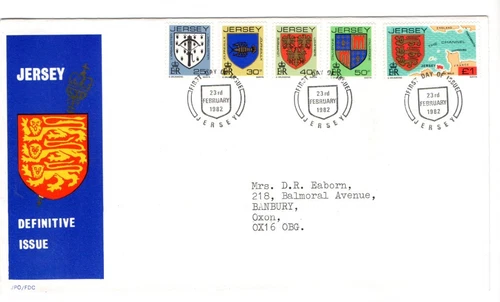 1982 JERSEY -DEFINITIVE ISSUE FDC FROM COLLECTION N16
