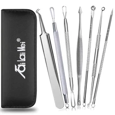 7-Piece Blackhead Remover Kit - Pimple Comedone Extractor Tool set for Facial...