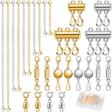 26-Piece Magnetic Necklace Extender Set with Clasps for Jewelry Layering