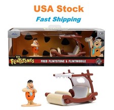 Flintmobile with Fred Flinstone Diecast Figurine 33382 Jada Diecast Car 5" 1:32