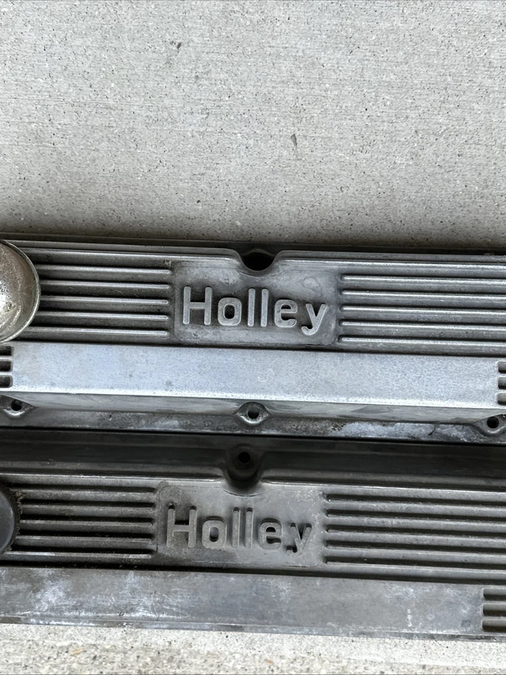 Cubiertas de válvula Ford Holley de bloque pequeño vintage Foto 3 de 4