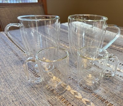 Bodum Double Wall Thermo Glass 2 Espresso Cups 3  & 2 Coffee Mugs 5 