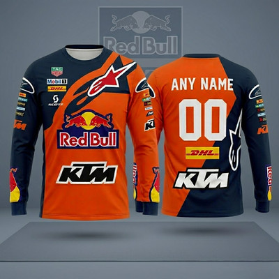 Personalized KTM Red B**lRacing Long Sleeve Shirt For Motorcycle Riders