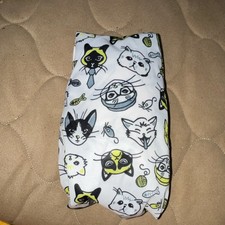 bumGenius Cat Print Reusable Snap Baby Diaper Cover White Black Yellow Blue