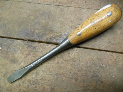 vintage Lenox #3 wood clad handle screwdriver  old workshop tool