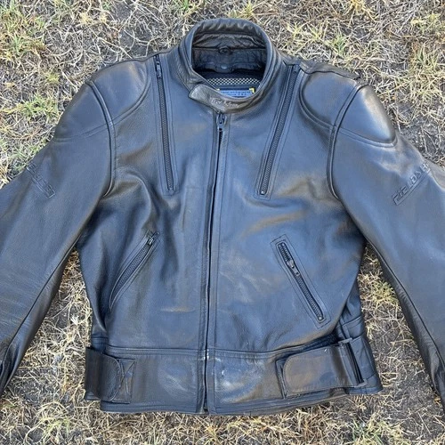 Fieldsheer Black Leather Motorcycle Riding Jacket Padded Venting Size 48 Heavy - product listing photo