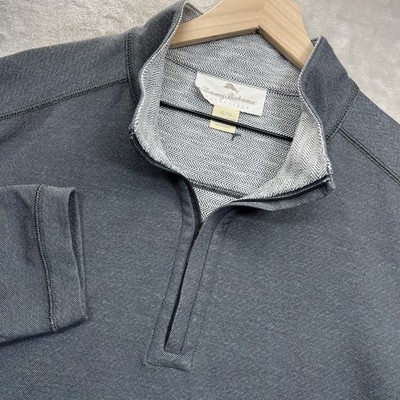 Tommy Bahama Pullover Mens XL Gray Reversible Half Zip Sweatshirt