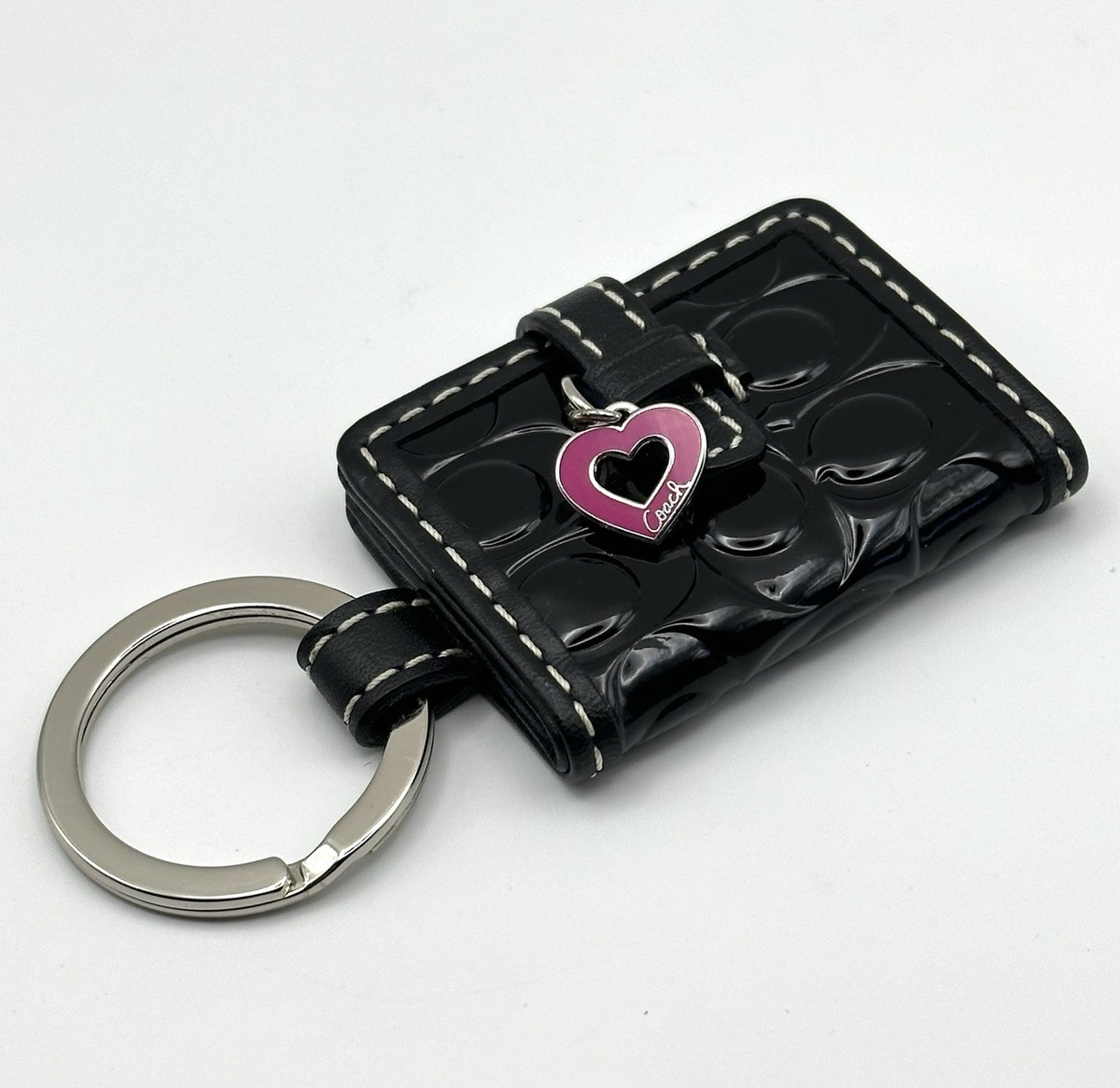 Vintage Y2K Coach Signature Patent Leather Photo Frame Keychain