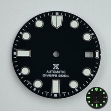 28.5mm Blue Black Watch Dial green luminous for NH35 Movement
