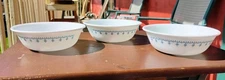 Lot Of 3 Corelle Snowflake Blue Garland 6" Soup Cereal Chili Bowls Vintage 