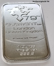 79th Element Silver Bullion 1 oz Bar .999 Fine Silver 93.56 per troy oz