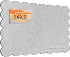 Scalloped Bulletin Board, 24 X 18 Inches Felt Pin Board - Decorative Cork Altern