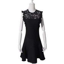 Valentino Sleeveless Dress Size S 87cm Length Black Lace Women's Fashion
