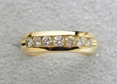 14K Yellow Gold Plated 2Ct Round Lab-Created Diamond Wedding Band Ring Men's