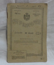 CAMPIGLIA CERVO NOVARA LIBRETTO POSTALE DOCUMENTO EPOCA REGNO D'ITALIA