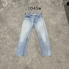 Levi 501 Vintage 80 USA Selvedge Redline actual 32x30 Light Blue Distressed