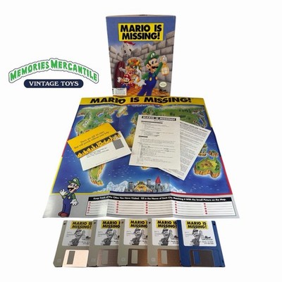 Mario is Missing! (PC, USA, 3.5'' Floppy)  IBM Computer Video Game CIB Inserts