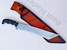 CUSTOM HANDMADE MICARTA HANDLE HUNTING MACHETE BOWIE KNIFE OUTDOOR SURVIVAL