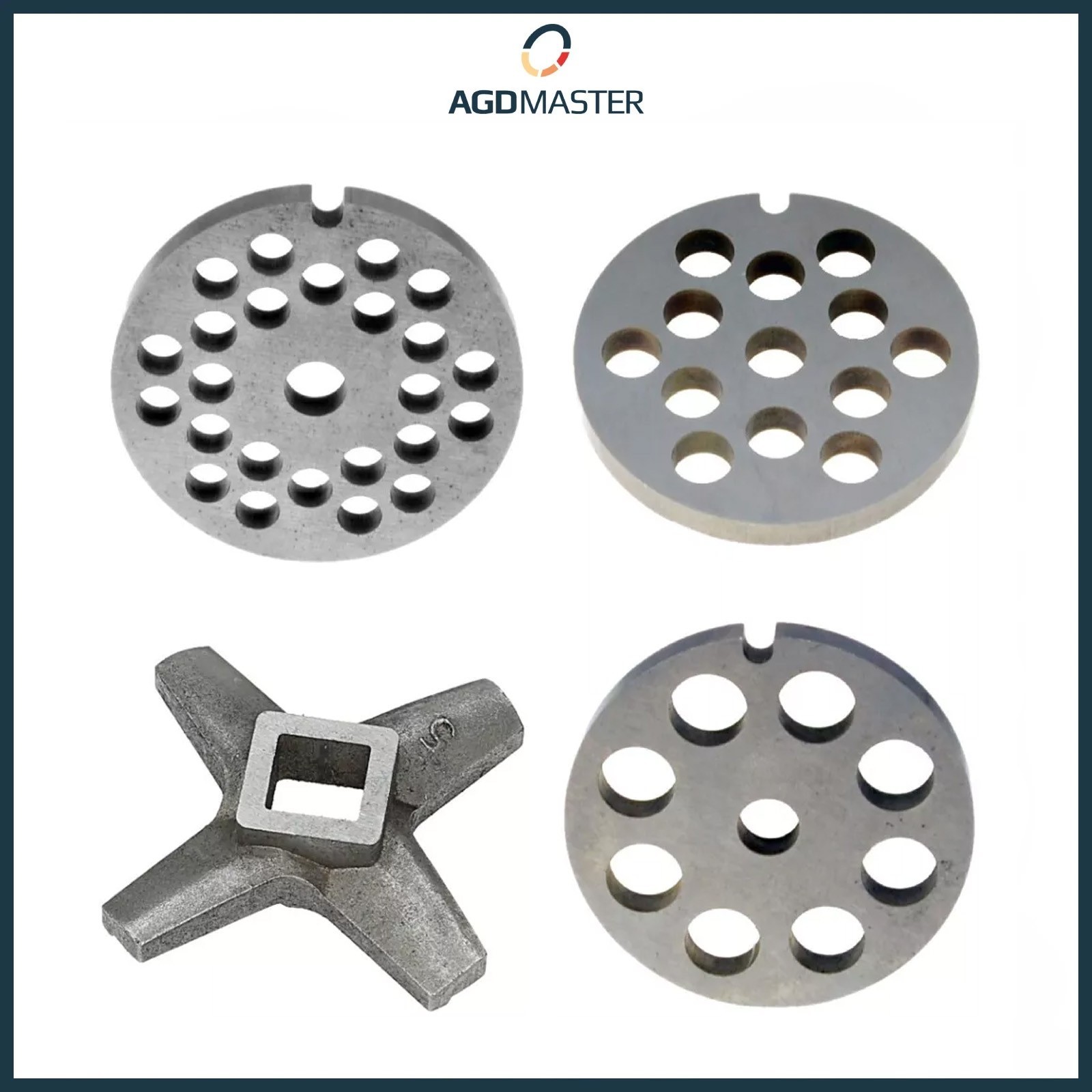 Lochscheibensatz für Bosch 5-größen Fleischwolf / 6-8-10mm und 1 Kreuzmesser