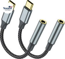 USB C to 3.5Mm Headphone Jack Adapter 2 Pack , USB-C to Aux Audio Dongle Cable f