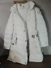 Tommy Hilfiger The Flex Women's Size XL White Puffer Faux Fur Removable Hood