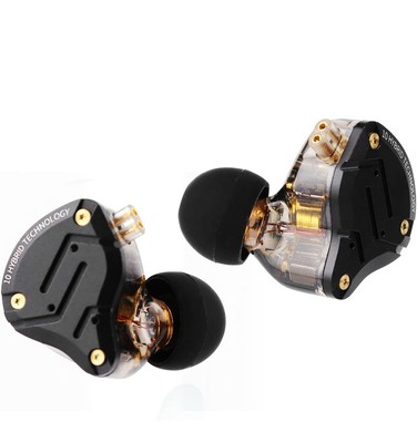 Linsoul KZ ZS10 Pro, 4BA+1DD 5 Driver in Ear Monitor, HiFi Without Mic, Black 