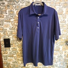 Criquet Men's Large L Blue Short Sleeve Polo Shirt Golf Polyester Cotton Blend