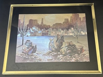 Southwest Pottery Broken Clay Pots Metal Foil Art Print 8x10