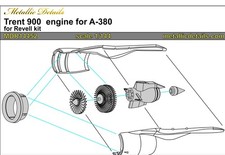 Airbus A380. Motor Trent 900 - Detalles Metálicos MDR14452 escala 1/144