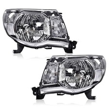 Headlight For Toyota Tacoma 2005 2011 Clear Lens Chrome Housing Clear Reflector