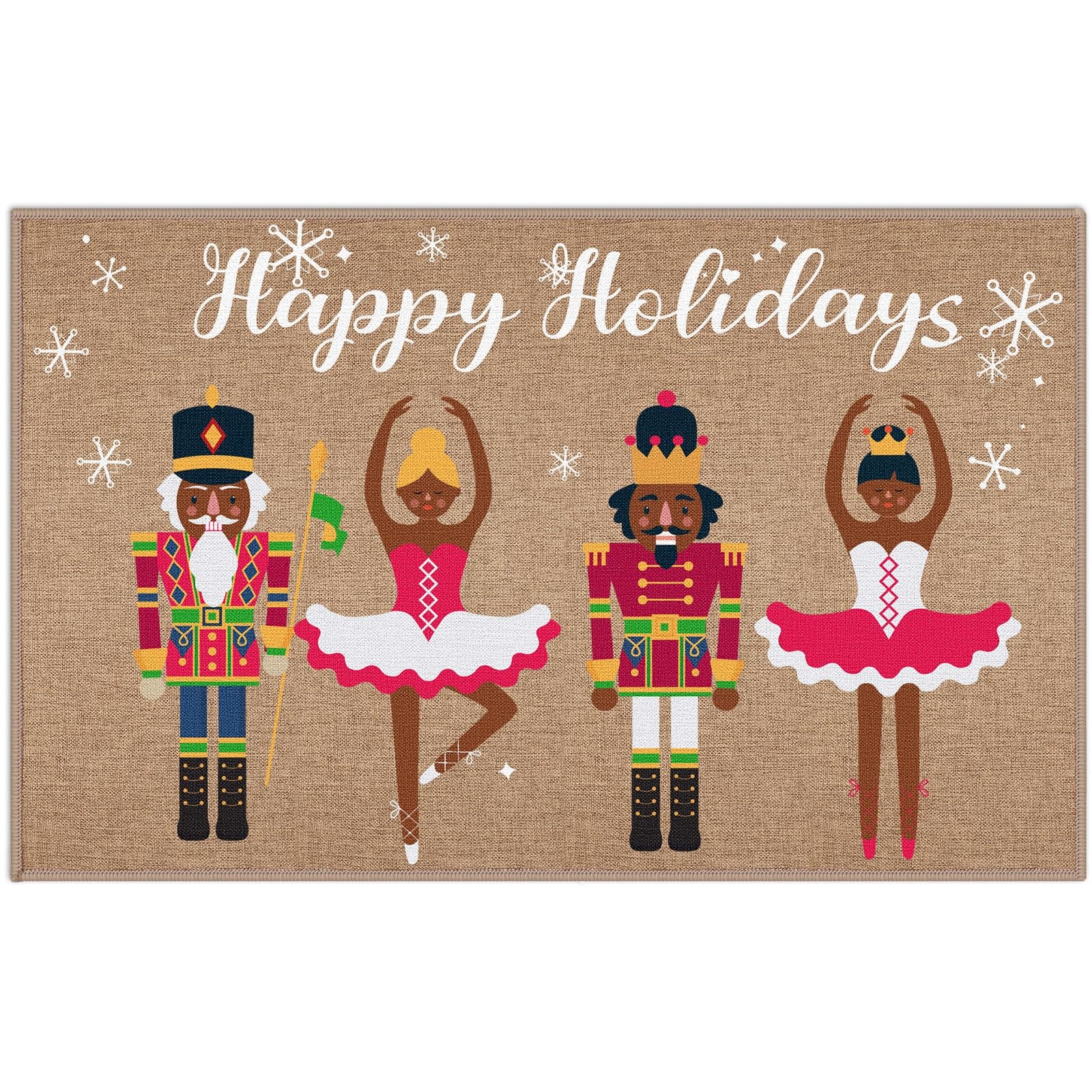 Nutcracker Doormat African American Christmas Doormat Happy Holiday Entrance ...