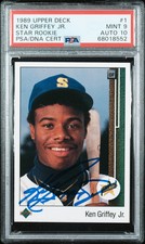 1989 Upper Deck Ken Griffey JR. #1 Star Rookie PSA 9 Auto 10
