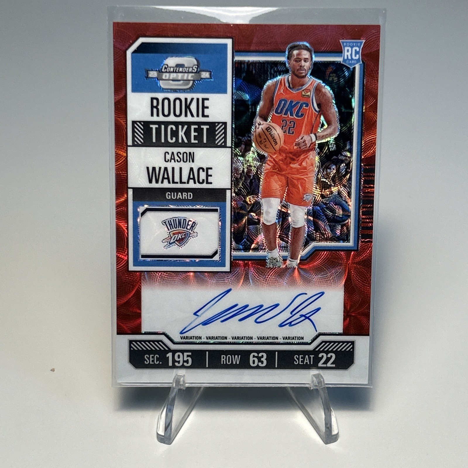 🔥2023-24 CASON WALLACE Contenders Optic - ROOKIE Ticket #119 Intl Red THUNDER
