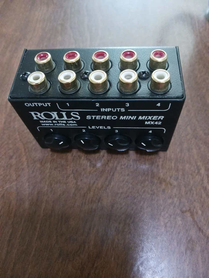 Rolls MX42 Stereo Mini Mixer - 4 RCA Inputs, 1 RCA Output - Image 3 of 4