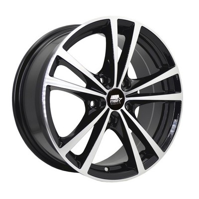 MST Saber 15X6.5 4x100 Offset 45 Glossy Black w/Machined Face (Quantity of 1)